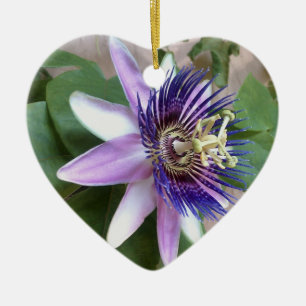 Ornement Cœur En Céramique Fleur pourpre de passion