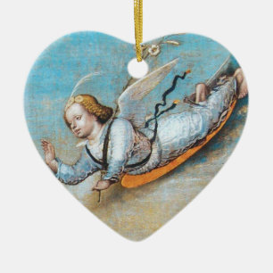 ORNEMENT CŒUR EN CÉRAMIQUE FLYING ANNUNCIATION ANGEL