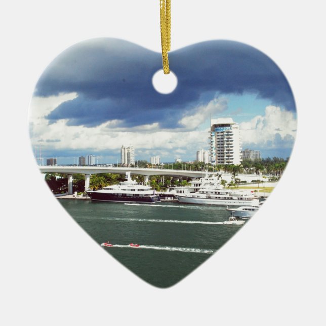 Ornement Cœur En Céramique Fort Lauderdale la Floride (Devant)