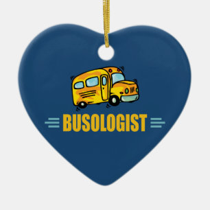 Ornement Cœur En Céramique Funny Yellow School Bus Driver Humorous