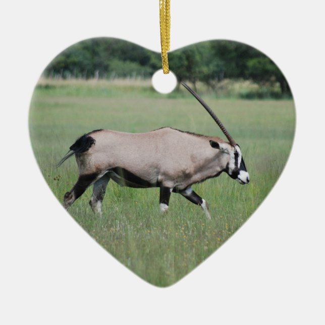 Ornement Cœur En Céramique Gemsbok antilope (Devant)