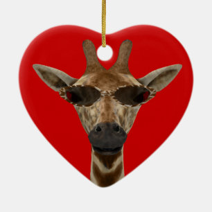 Ornement Cœur En Céramique Giraffe Incognito