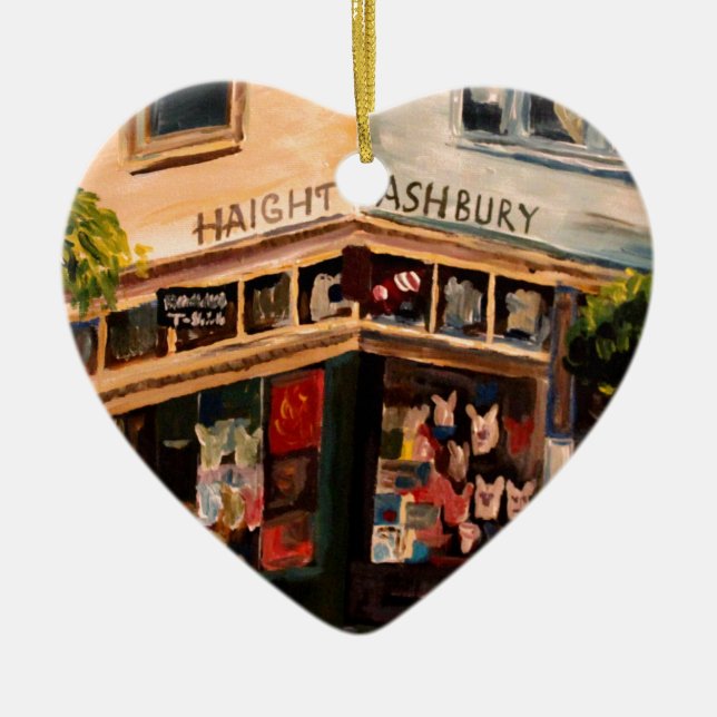 Ornement Cœur En Céramique Haight Ashbury à San Francisco (Devant)