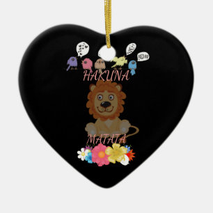 Ornement Cœur En Céramique Hakuna Matata Hakunamatata baby lion.png