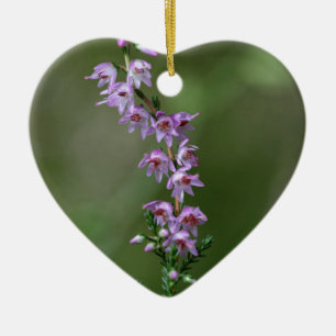 Ornement Cœur En Céramique Heather commune (Calluna vulgaris)