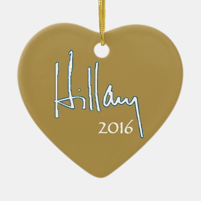 Ornement Cœur En Céramique Hillary Clinton 2016 (Devant)