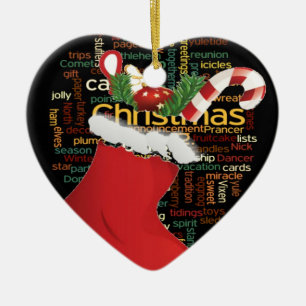 Ornement Cœur En Céramique HoHo ! Merry Christmas TOXITS et Happy New Year