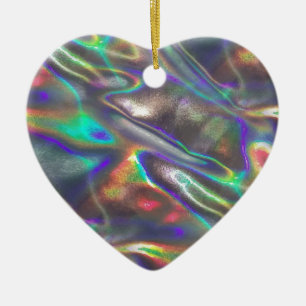 Ornement Cœur En Céramique holographique