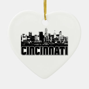 Ornement Cœur En Céramique Horizon de Cincinnati