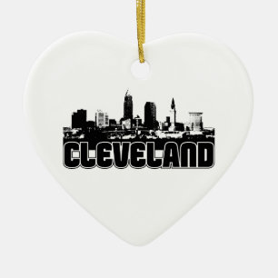 Ornement Cœur En Céramique Horizon de Cleveland