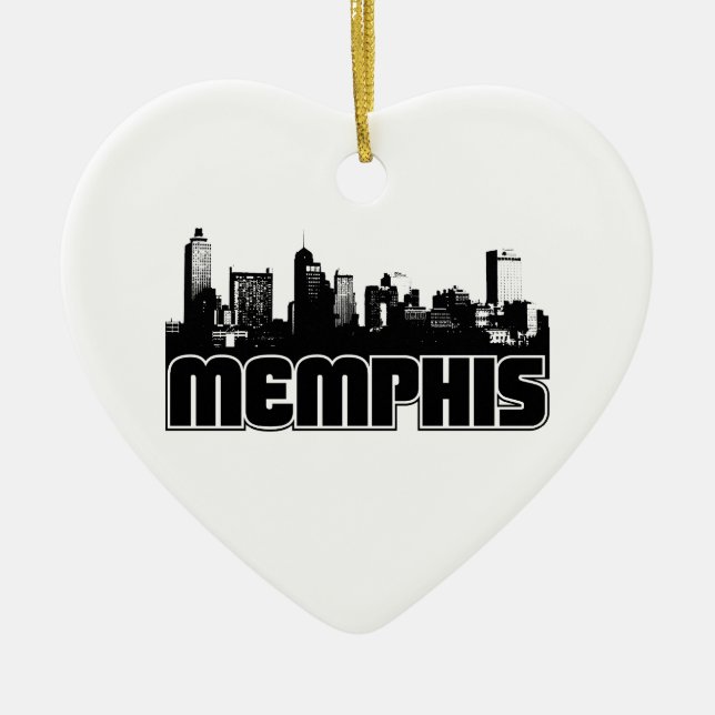 Ornement Cœur En Céramique Horizon de Memphis (Devant)