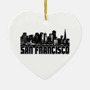 Ornement Cœur En Céramique Horizon de San Francisco