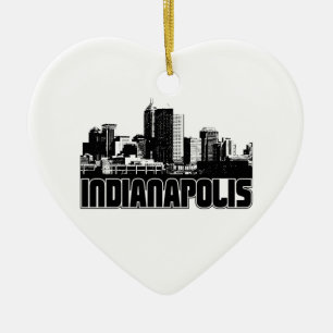 Ornement Cœur En Céramique Horizon d'Indianapolis