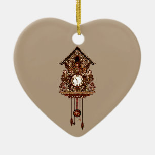 Ornement Cœur En Céramique Horloge de coucou 2