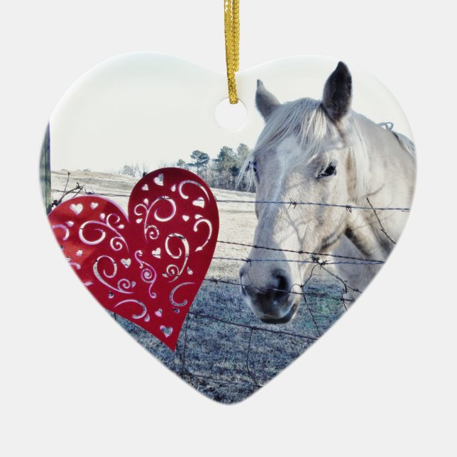 Ornement Cœur En Céramique HORSE coeur Valentine (Devant)