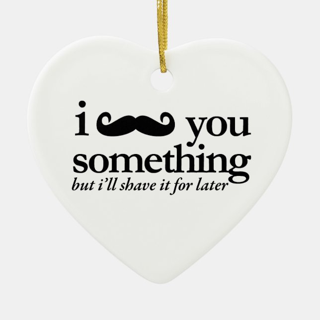 Ornement Cœur En Céramique I Mustache (Devant)
