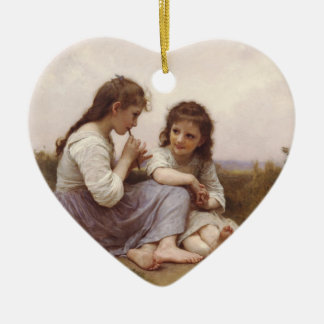 Ornement Cœur En Céramique Idylle Enfantine (une idylle d'enfance)
