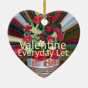 Ornement Cœur En Céramique Imprimer Saint-Valentin