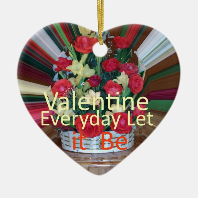 Ornement Cœur En Céramique Imprimer Saint-Valentin (Devant)