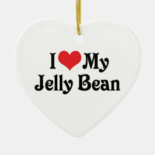 Ornement Cœur En Céramique J'adore mon Jelly Bean