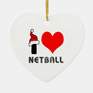 Ornement Cœur En Céramique J'aime la conception de net-ball