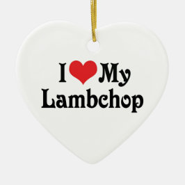 Ornement Cœur En Céramique J'Aime Mon Lambchop