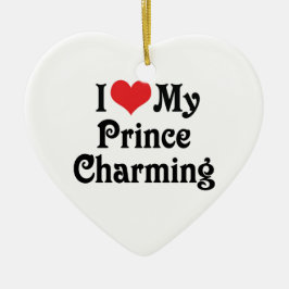 Ornement Cœur En Céramique J'Aime Mon Prince Charming