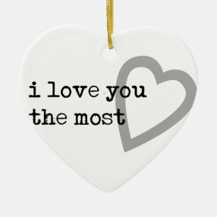 Ornement Cœur En Céramique je t'aime le plus coeur mignon
