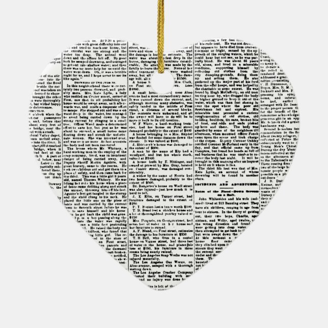 Ornement Cœur En Céramique Journal (Dos)
