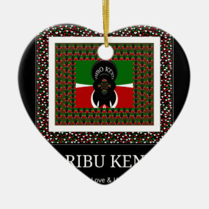 Ornement Cœur En Céramique Karibu Kenya Hakuna Matata