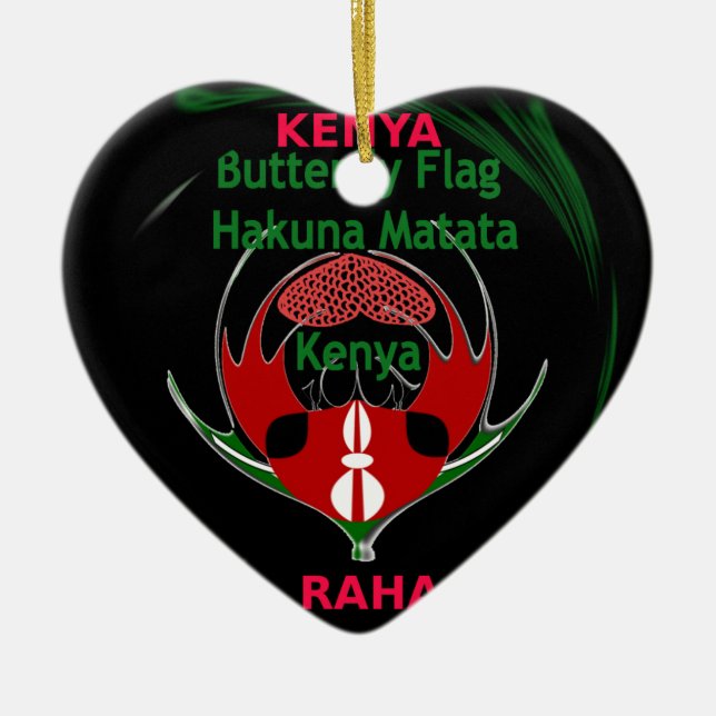 Ornement Cœur En Céramique Kenya Raha Hakuna Matata.jpg (Devant)