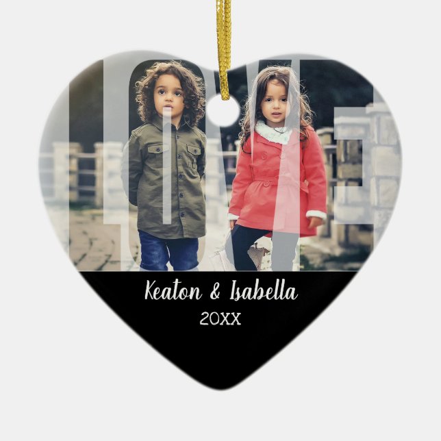 Ornement Cœur En Céramique Kid Love avec do-it-yourself photo et texte (Devant)