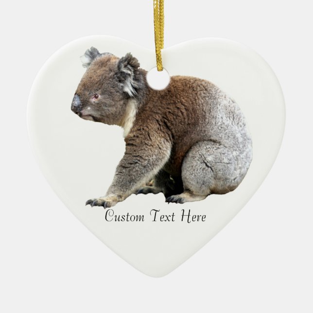 Ornement Cœur En Céramique Koala (Devant)