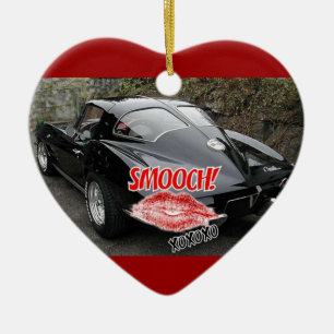 Ornement Cœur En Céramique La Corvette de la Saint Valentin