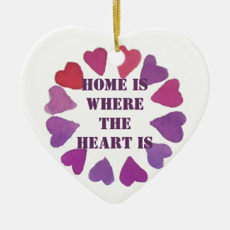 Ornement Cœur En Céramique la maison est où le coeur est coeur en suspens