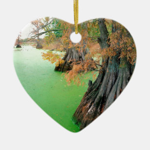 Ornement Cœur En Céramique Lac Reelfoot Tennessee