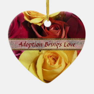 Ornement Cœur En Céramique L'adoption apporte l'ornement d'amour