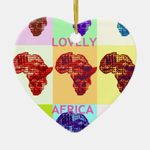 ORNEMENT CŒUR EN CÉRAMIQUE L'AFRIQUE AMOUREUSE