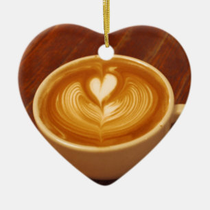 Ornement Cœur En Céramique L'amour du café d'art
