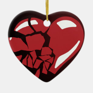 Ornement Cœur En Céramique Le coeur brisé