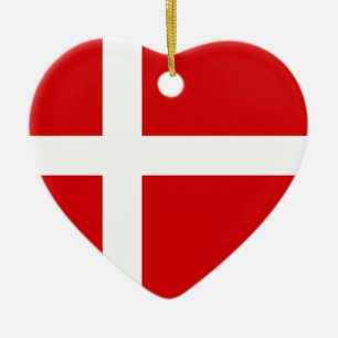 Ornement Cœur En Céramique Le drapeau du Danemark