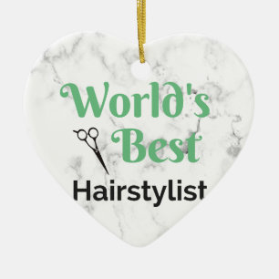 Ornement Cœur En Céramique Le meilleur coiffeur du monde