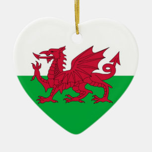 ORNEMENT CŒUR EN CÉRAMIQUE LE PAYS DE GALLES