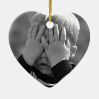Ornement Cœur En Céramique Le petit garçon de la mère