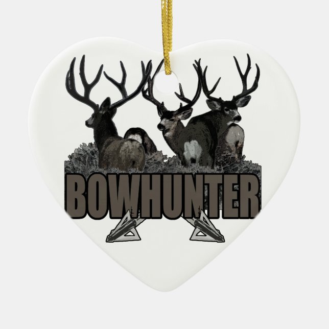 Ornement Cœur En Céramique Le trophée oppose Bowhunter (Devant)