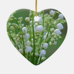 Ornement Cœur En Céramique Lily de la vallée
