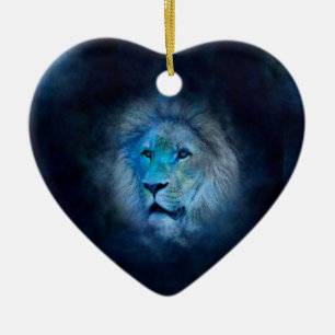 Ornement Cœur En Céramique lion leo
