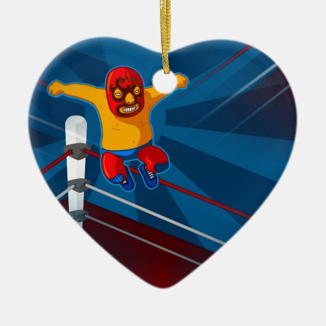 Ornement Cœur En Céramique luchador (Devant)