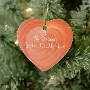 Ornement Cœur En Céramique Luscious OrangeHeart Ceramic Keepsake Custom