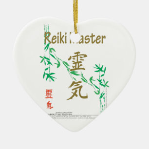 Ornement Cœur En Céramique Maître de Reiki
